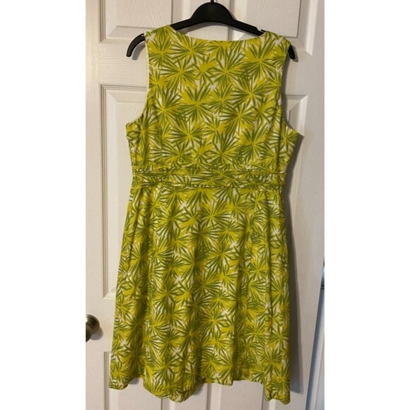 Boden Dress Green Cream 10 All Cotton A Line Washable Sleeveless Summer - Picture 7 of 7